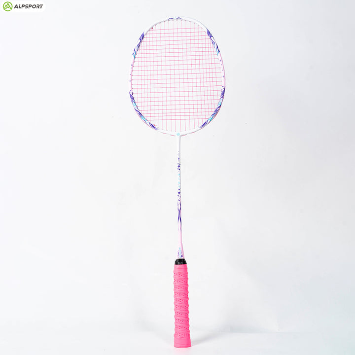 ALP SPORT TXCF 1pc 4U BADMINTON RACKET - ALP Cherry Carbon Fiber Pink & Purple Goddess Model
