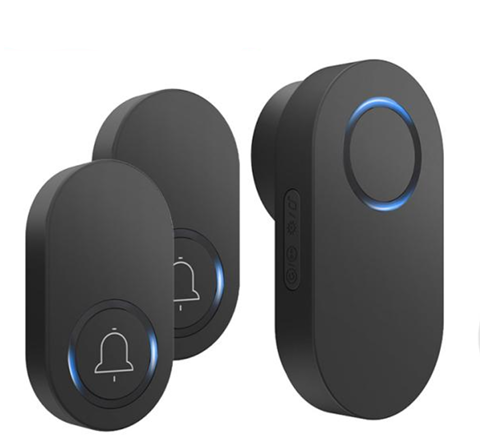 Smartrul WIRELESS DOOR BELL - BLACK BATTERY MODEL 2 Button / 1 Receiver