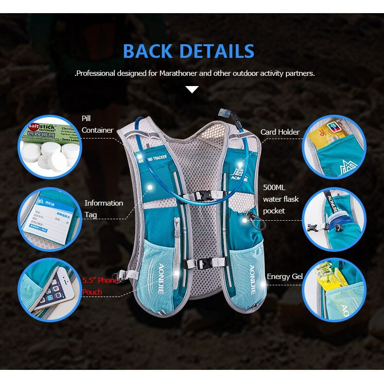Aonijie 5L Hydration Backpack Running Vest - ROSE (Vest Only)