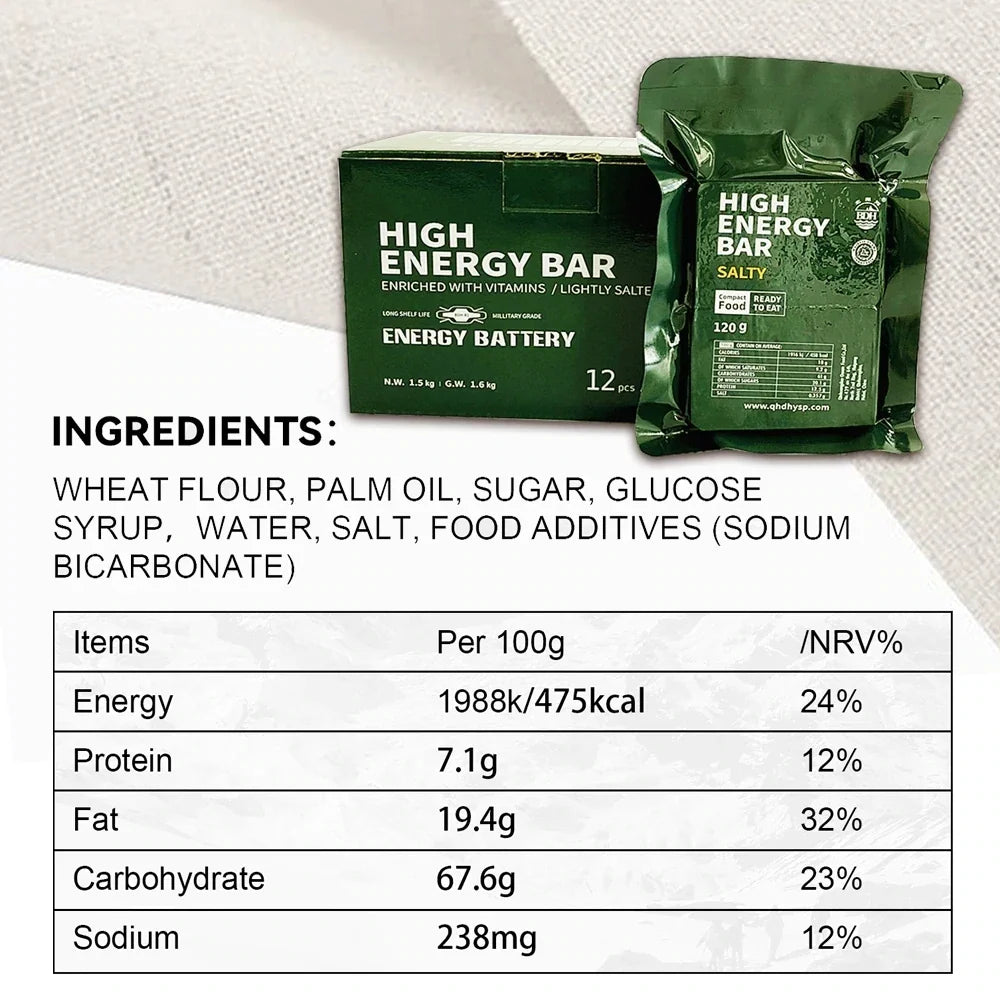 1 CASE - High Energy Bar - 9 Boxes x 12pcs - Exp. Date 2044 - SALTY