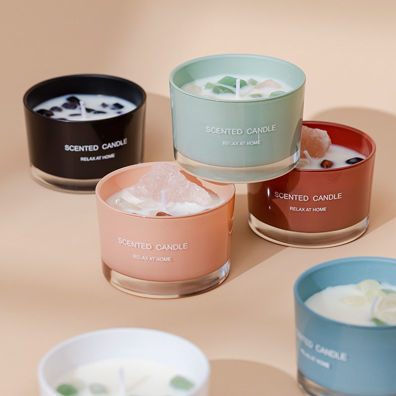 Citta Soy Wax Crystal Stone SCENTED CANDLE | Match Green Fruit Temptation w/ BOX