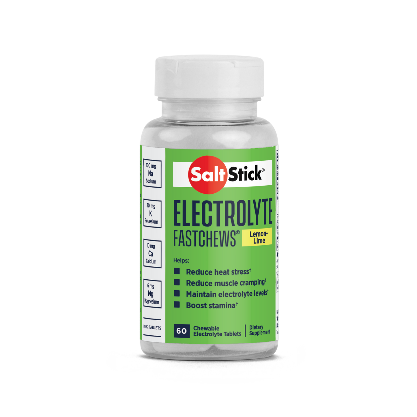 SaltStick Electrolyte Fastchews - Lemon Lime - Bottle 60ct