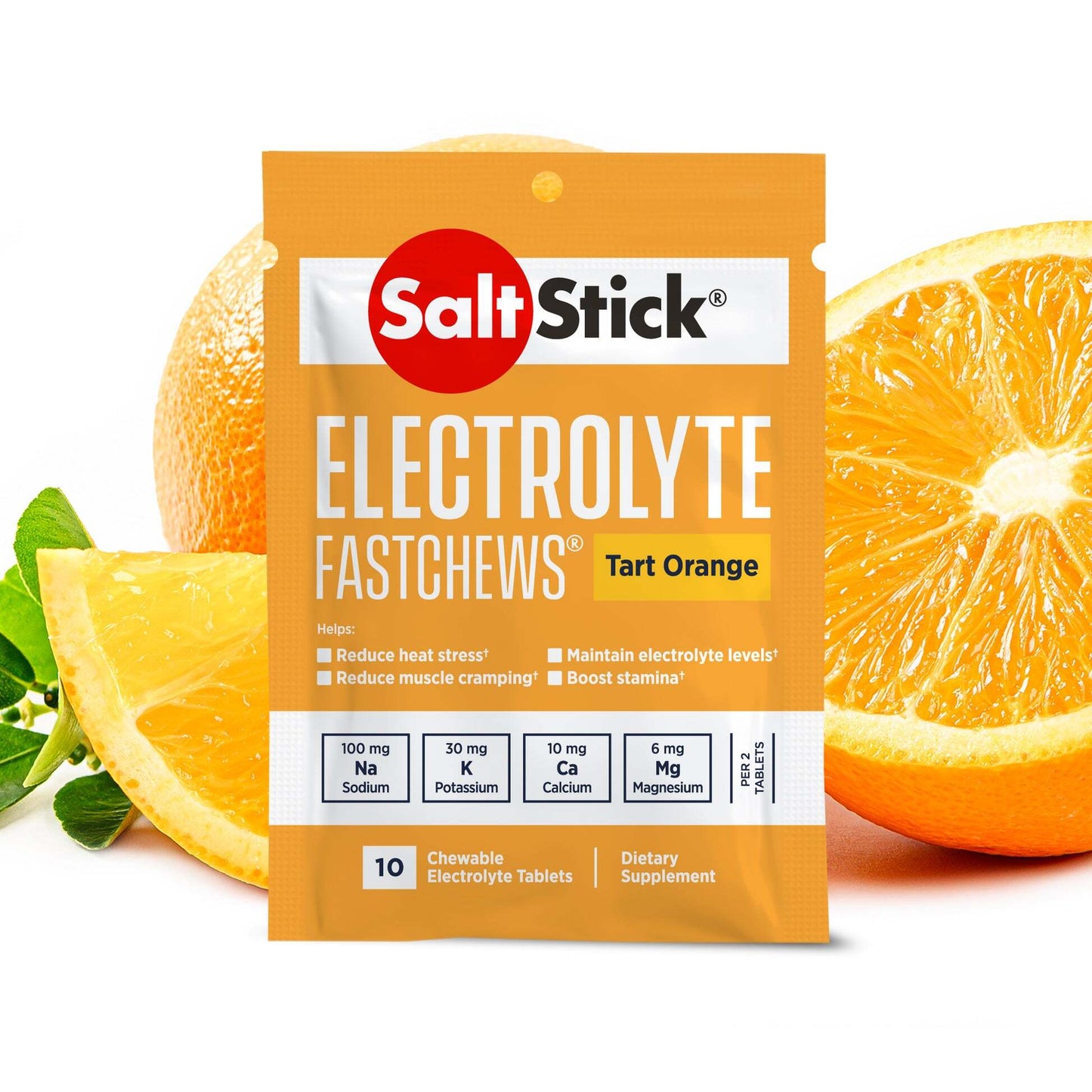 SaltStick Electrolyte Fastchews - Tart Orange - Packet 10ct
