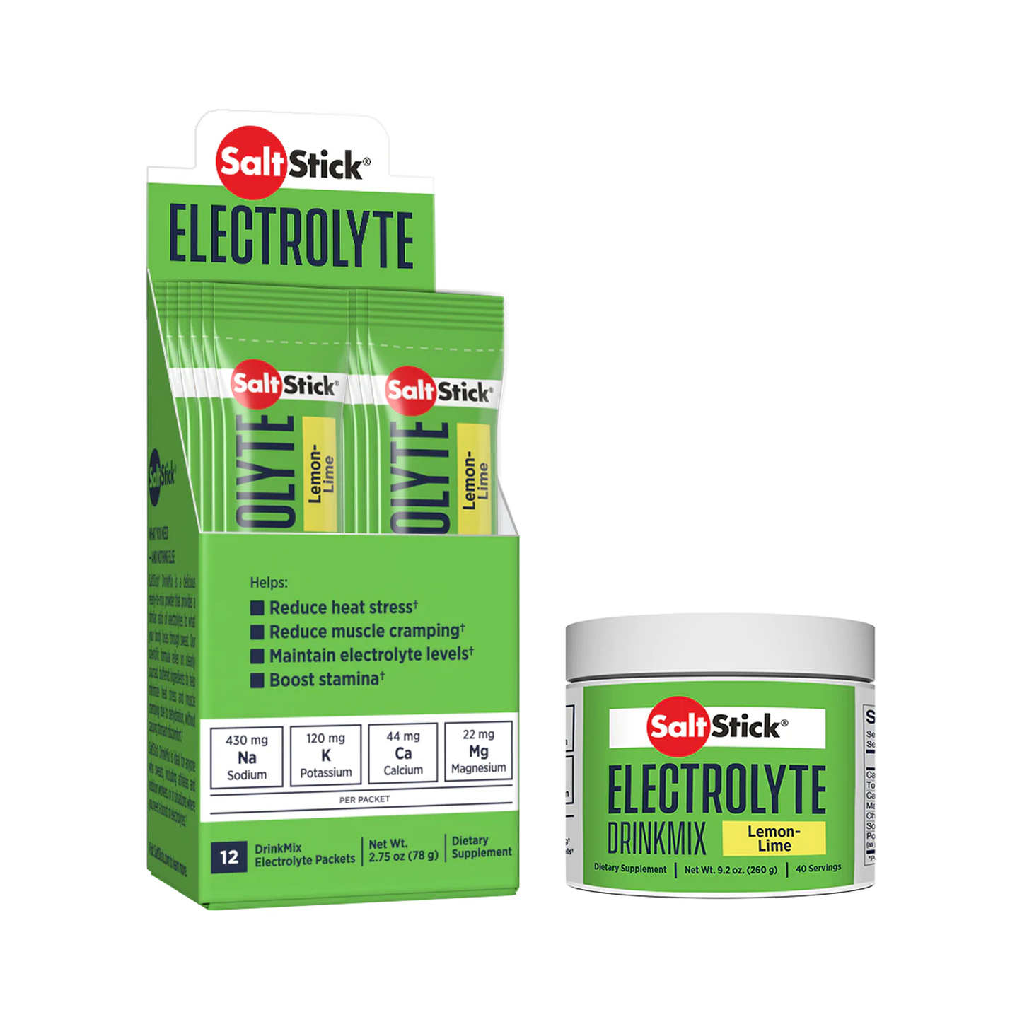 SaltStick Electrolyte DrinkMix - Lemon Lime - 40 Servings Tub