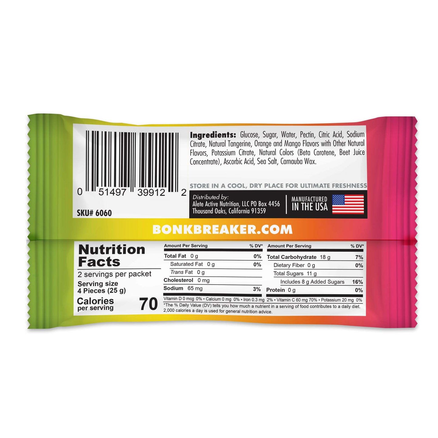Bonk Breaker OMG Energy Chews - Orange, Mango, and Guava - 1 pack