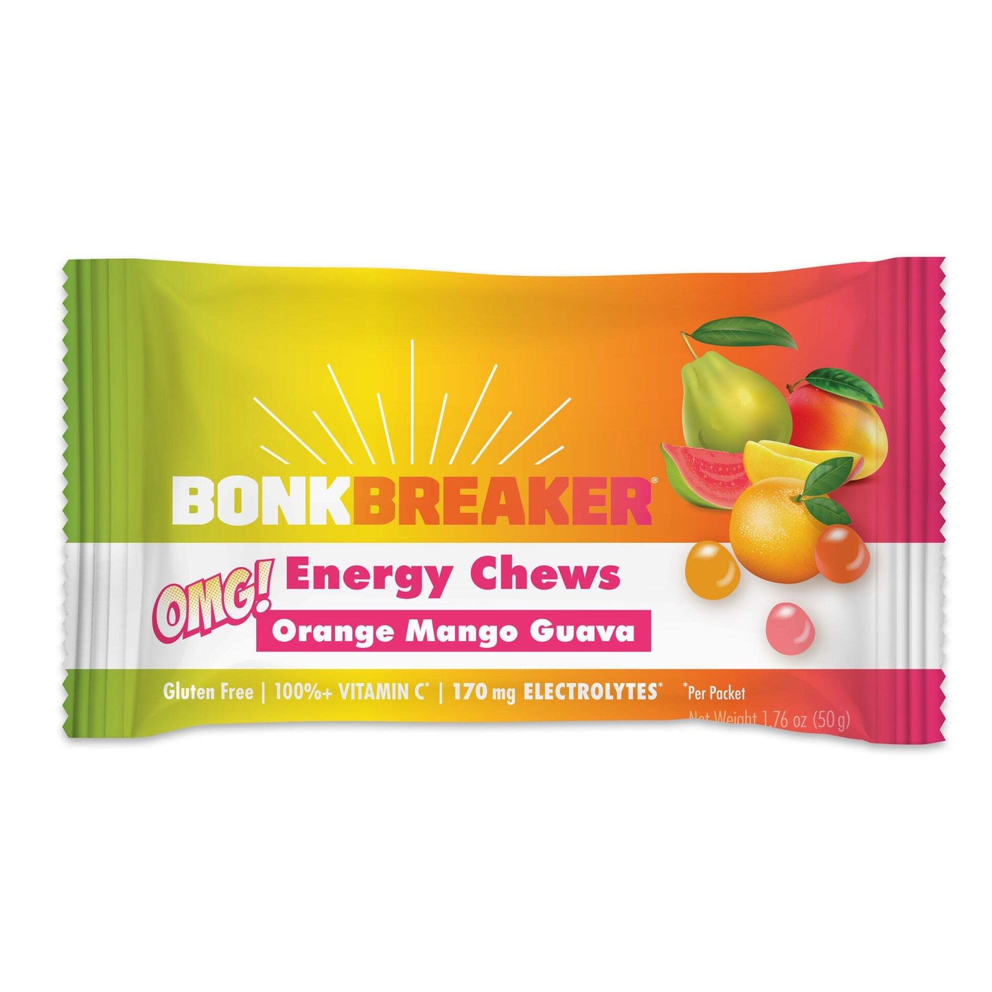 Bonk Breaker OMG Energy Chews - Orange, Mango, and Guava - 1 pack