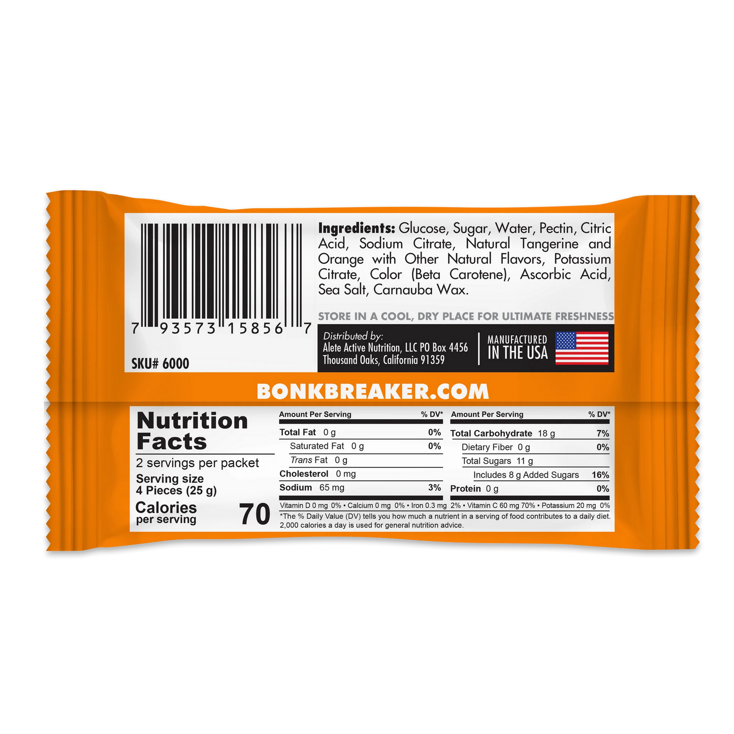 Bonk Breaker Energy Chews - Tangerine Orange - 1 pack