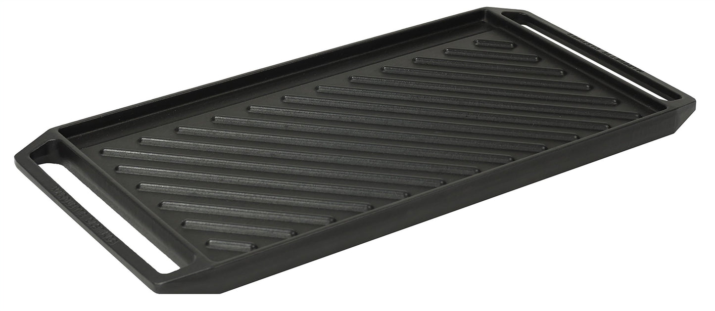 Happiness ENAMELED CAST IRON GRILL PLATE Matte Black - 54.7 x 26.5 x 2.6cm
