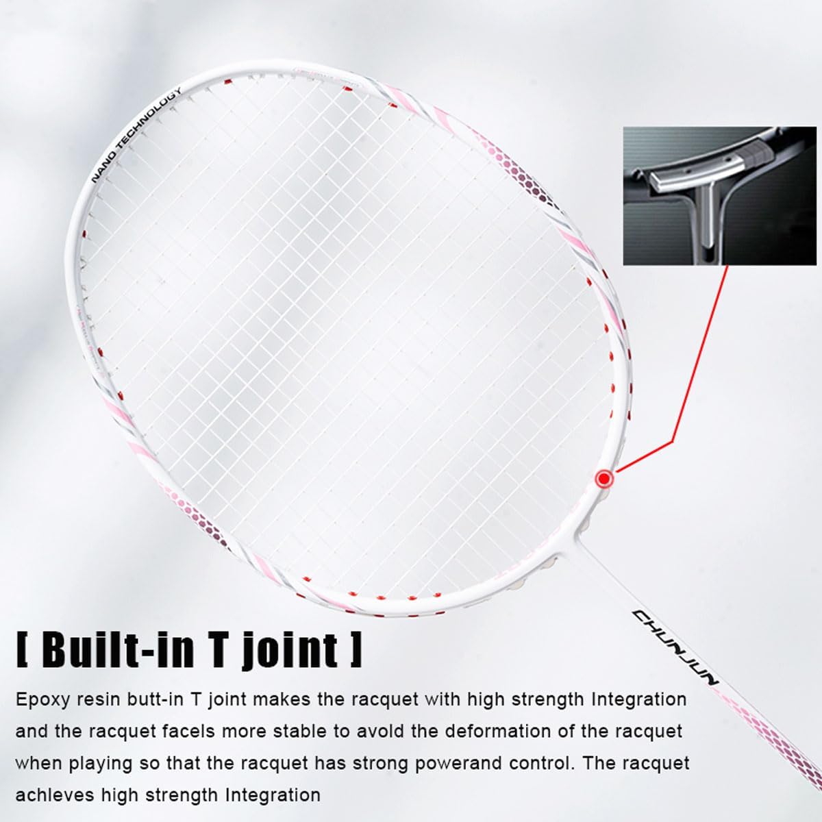 ALP SPORT 1pc CY - ALP CY 100% Full Carbon Fiber Badminton Racket 8U G5 Lightweight 65g 22-28lbs