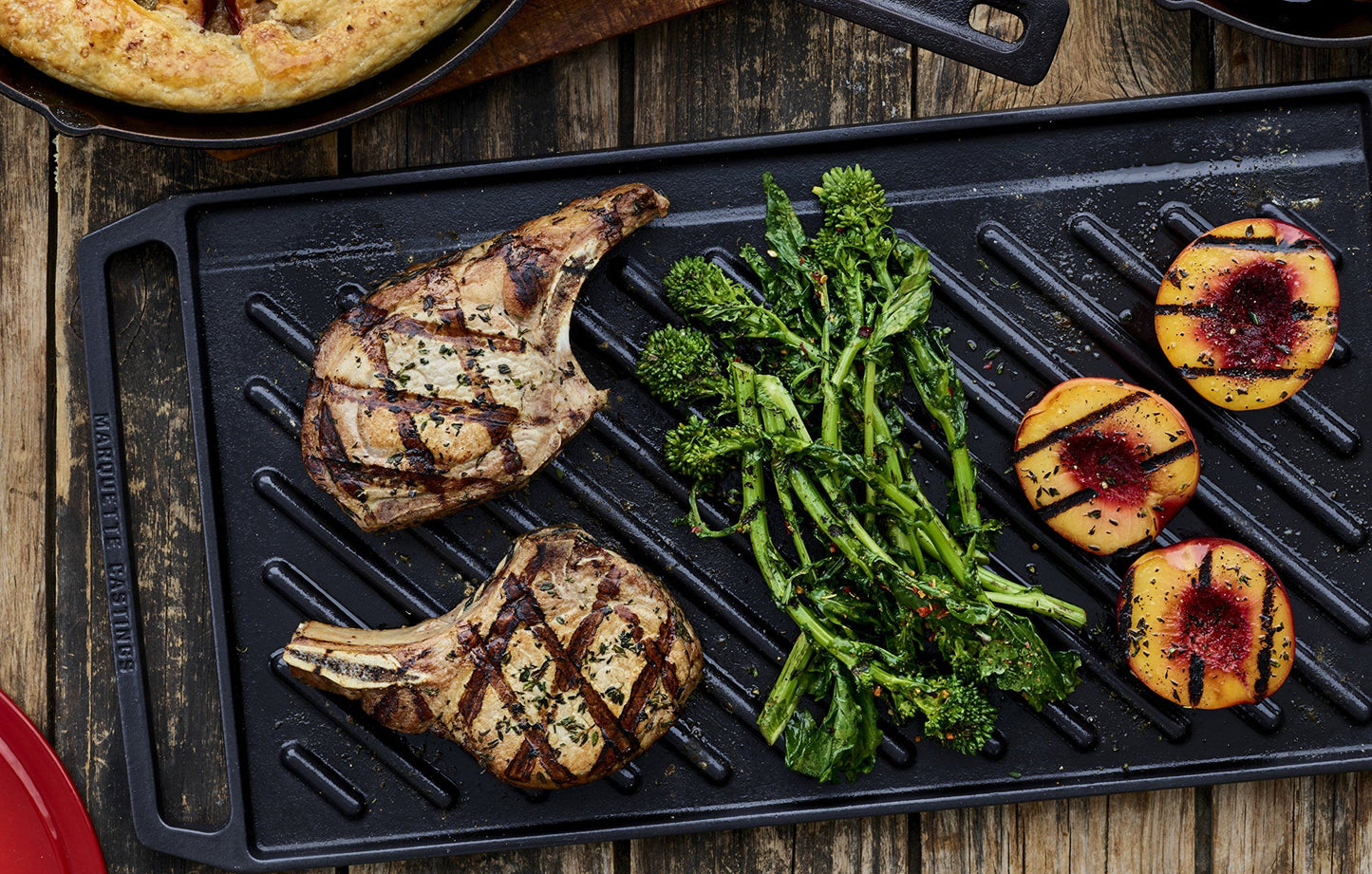 Happiness ENAMELED CAST IRON GRILL PLATE Matte Black - 54.7 x 26.5 x 2.6cm