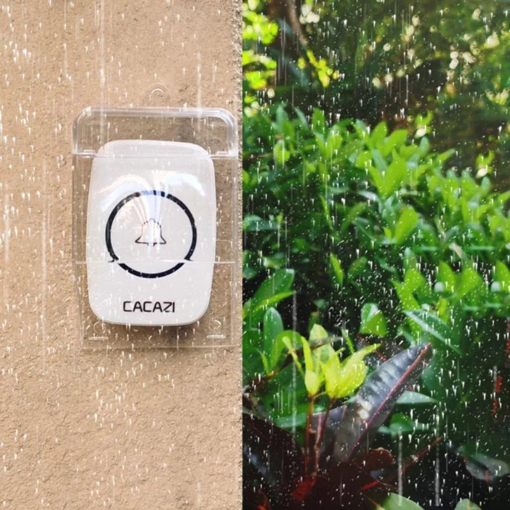 Waterproof Outdoor Transparent Cover for Home Door Wireless Doorbell - White