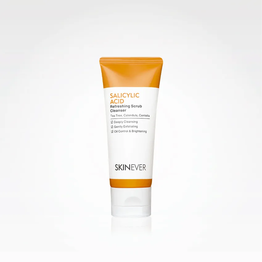 Skinever SALICYLIC ACID Refreshing Scrub Cleanser 75ml - Deep Cleansing Exfoliating Cleanser - ACNE TREATMENT