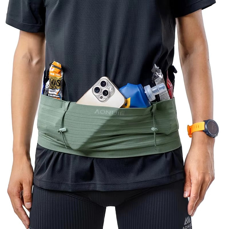 Aonijie Sports Waist bag with Bib Number Holder W8116- GREEN