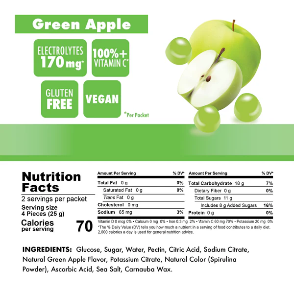 Bonk Breaker Energy Chews Green Apple - 1 pack