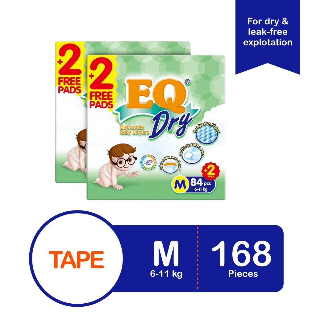 EQ Dry Mega Pack Medium 84's - Tape Baby Diaper