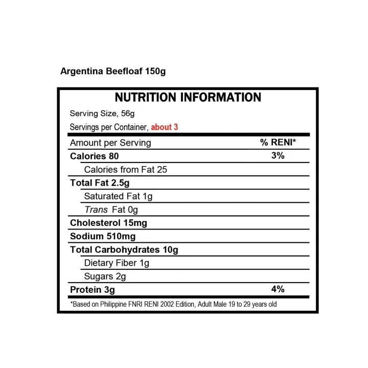 Argentina Beef Loaf 150g (Case of 48pcs) - Halal Certified