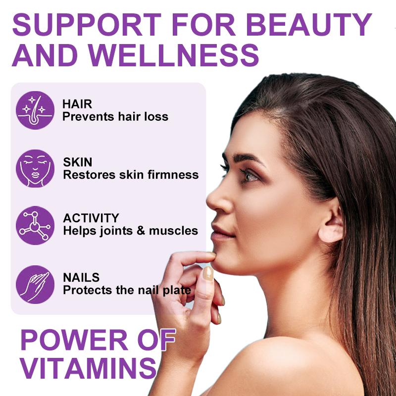 Beworths Biotin Gummies 12000mcg with Biotin, Collagen, Keratin, Chlorophyll, Zinc and Vitamin A, B6, B12, C, D, E Complex