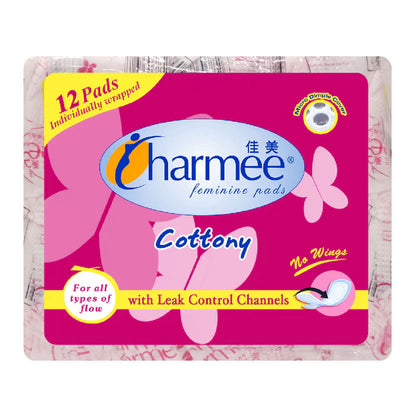 1 CASE - CHARMEE Sanitary Napkin for ALL Types of Flow w/o wings (No wings) 12's x 24