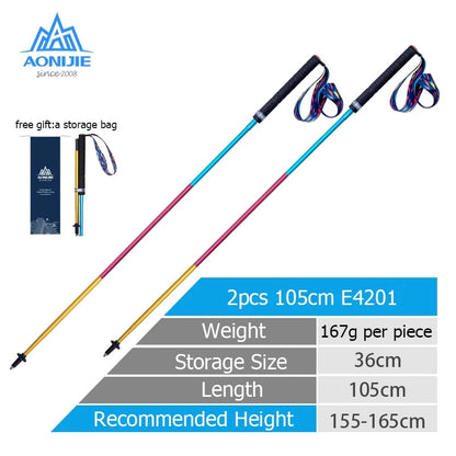 2 pcs Aonijie CARBON FIBER HIKING POLE E4201