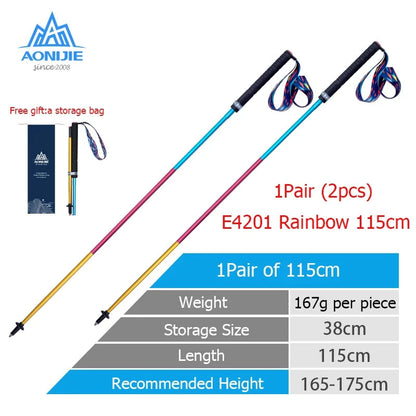 2 pcs Aonijie CARBON FIBER HIKING POLE E4201