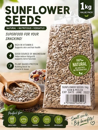 Segoi SUNFLOWER SEEDS 1kg - Sugar-free and Healthy - (Exp. Date June 2027)