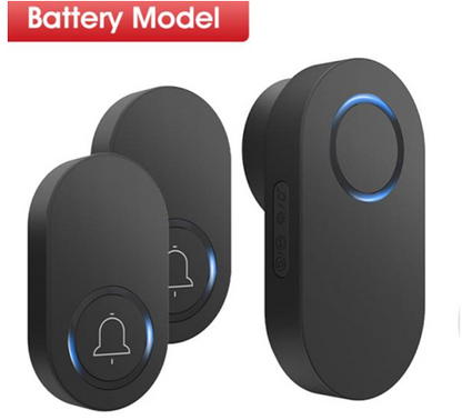 Smartrul WIRELESS DOOR BELL - BLACK BATTERY MODEL 2 Button / 1 Receiver