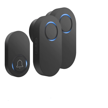 Smartrul WIRELESS DOOR BELL - BLACK BATTERY MODEL 1 Button / 2 Receiver