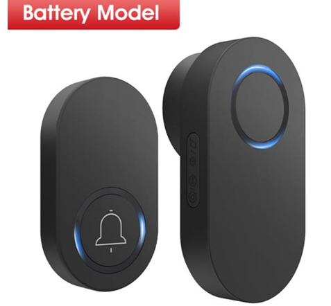 Smartrul WIRELESS DOOR BELL - BLACK BATTERY MODEL 1 Button / 1 Receiver