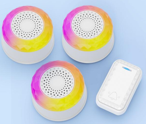 SMATRUL WIRELESS DOOR BELL - WHITE 1 BUTTON / 3 RECEIVERS