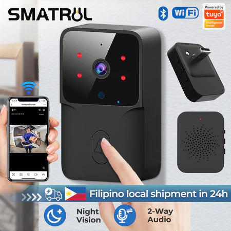 SMATRUL TUYA Wireless Intelligent Wi-Fi Doorbell  (Outdoor) High-Definition Camera - BLACK 1 / 1