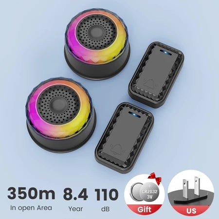 Smatrul WIRELESS DOOR BELL - 2 RECEIVER / 2 BUTTONS - BLACK
