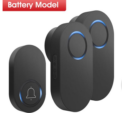 Smartrul WIRELESS DOOR BELL - BLACK BATTERY MODEL 1 Button / 2 Receiver