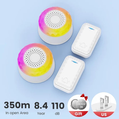 SMATRUL WIRELESS DOOR BELL - (2 BUTTON / 2 RECEIVERS) - WHITE