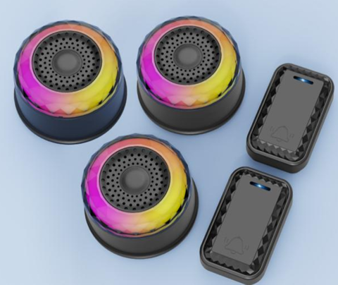 SMATRUL WIRELESS DOOR BELL - BLACK 2 BUTTON / 3 RECEIVERS