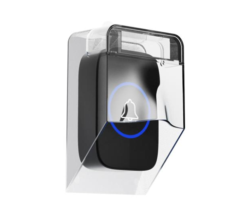 Waterproof Outdoor Transparent Cover for Home Door Wireless Doorbell - Black
