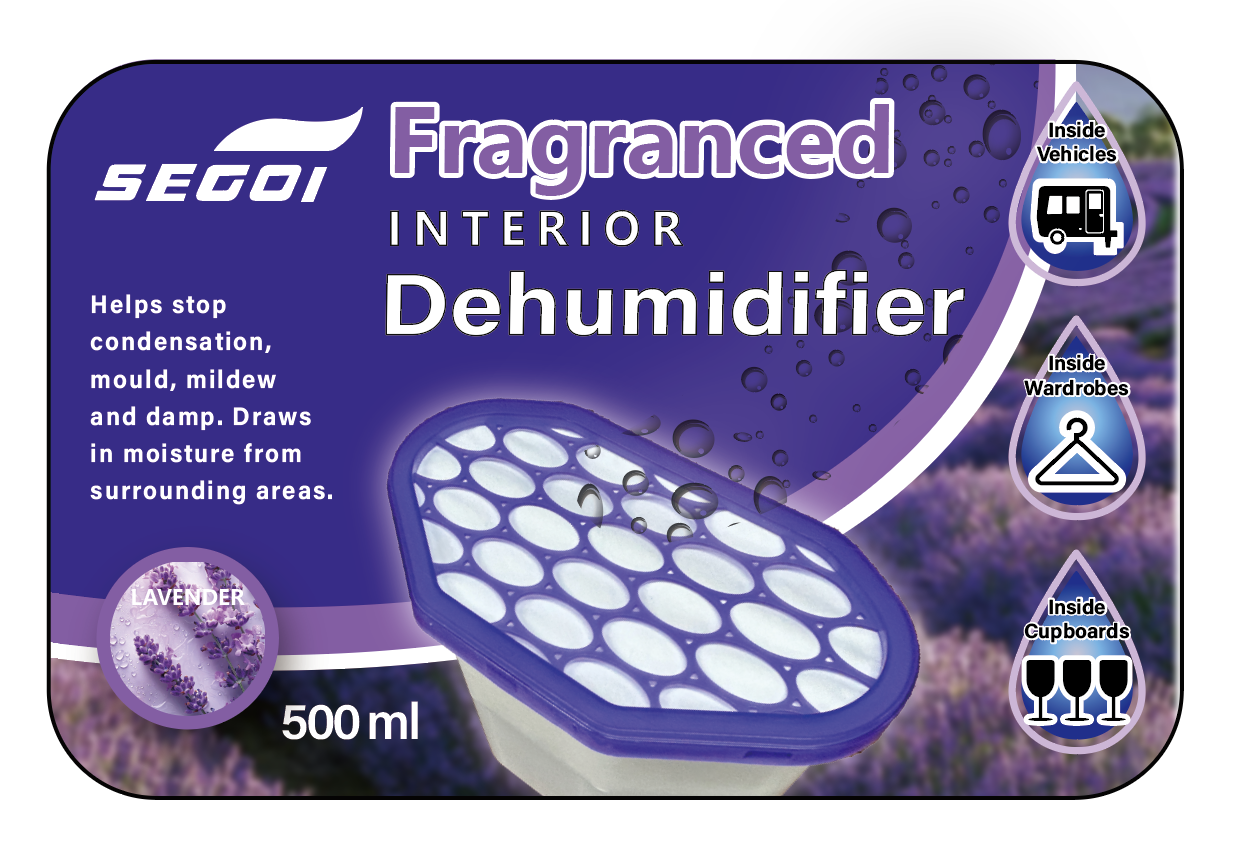 CASE (48pcs) - Segoi DEHUMIDIFIER LAVENDER scented 500ml - WHOLESALE