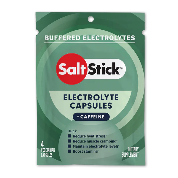 BOTTLE 100ct - SaltStick Race Ready Electrolyte Caps Plus + Caffeine - buffered electrolyte salts