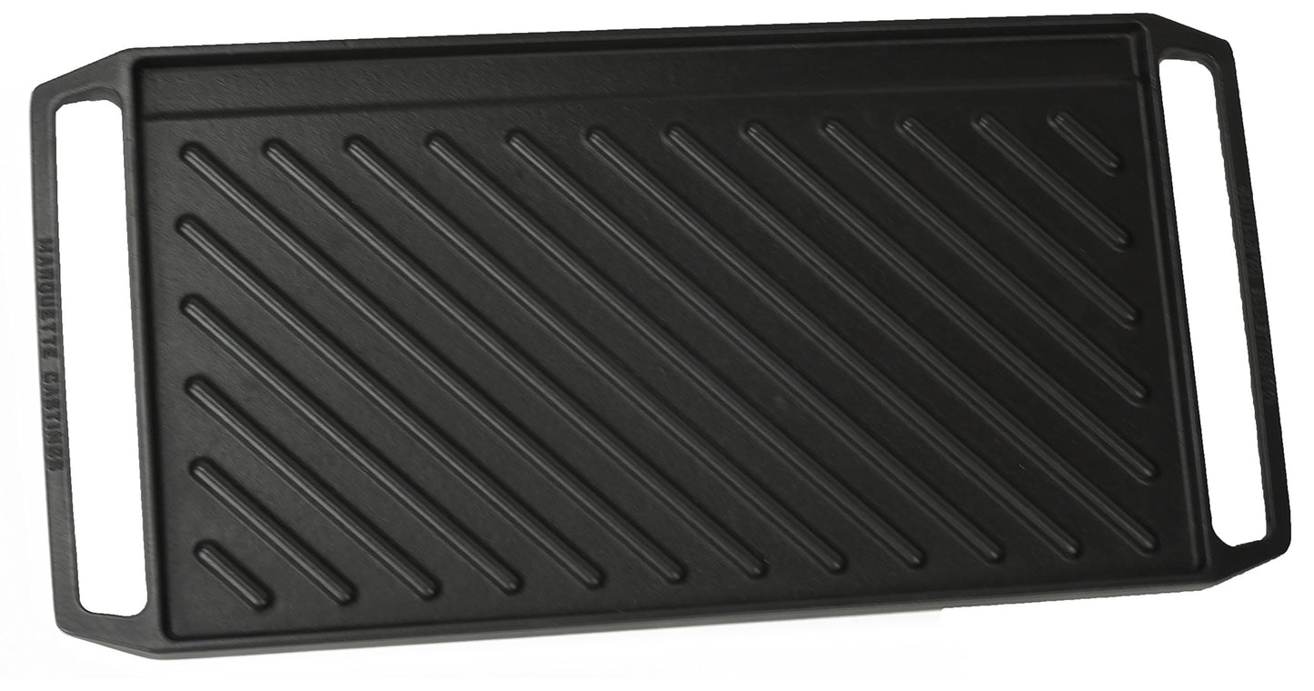 Happiness ENAMELED CAST IRON GRILL PLATE Matte Black - 54.7 x 26.5 x 2.6cm