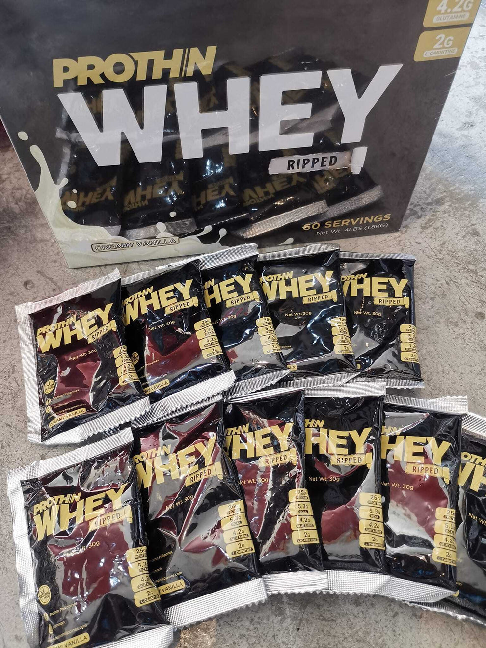 Prothin WHEY PROTEIN RIPPED CREAMY VANILLA 1.8kg 60 sachets – ABOT.ph