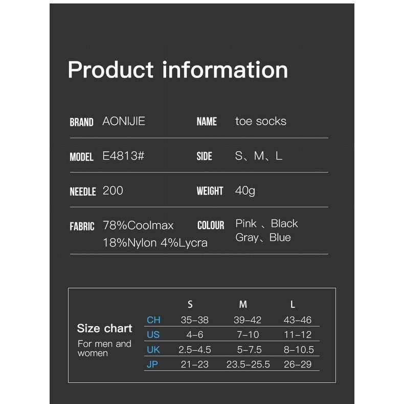 Aonijie MID CALF TOE SOCKS - BLUE LARGE