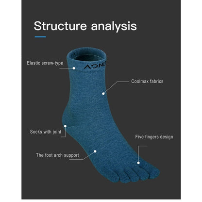Aonijie MID CALF TOE SOCKS - BLUE LARGE