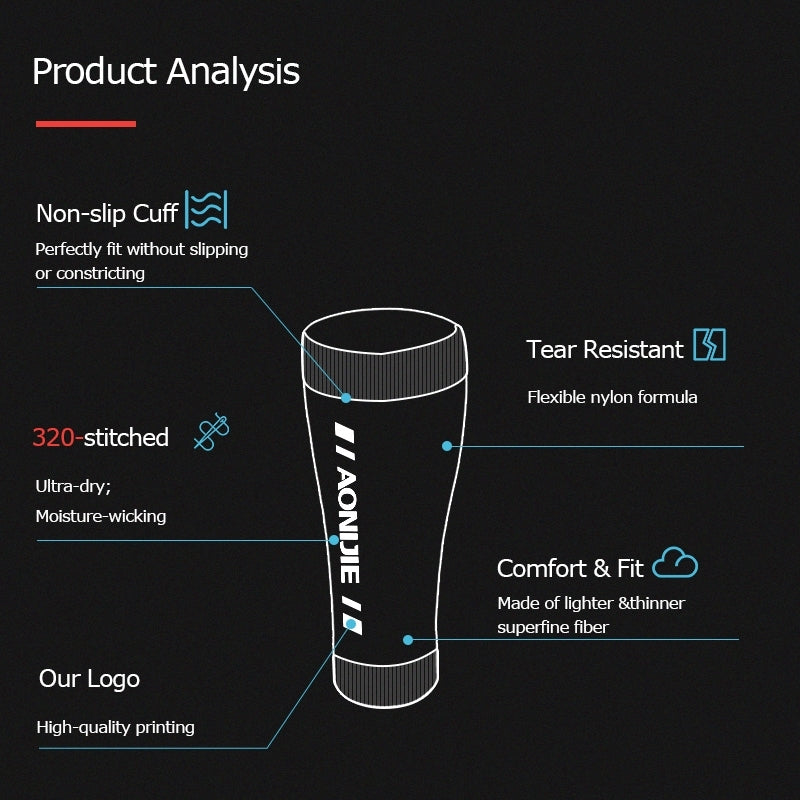 Aonijie CALF COMPRESSION LEG SLEEVES - BLACK LARGE