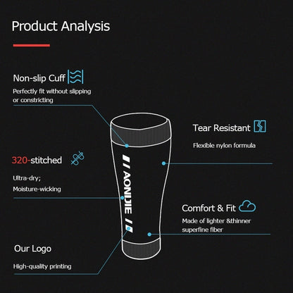 Aonijie CALF COMPRESSION LEG SLEEVES - BLACK MEDIUM