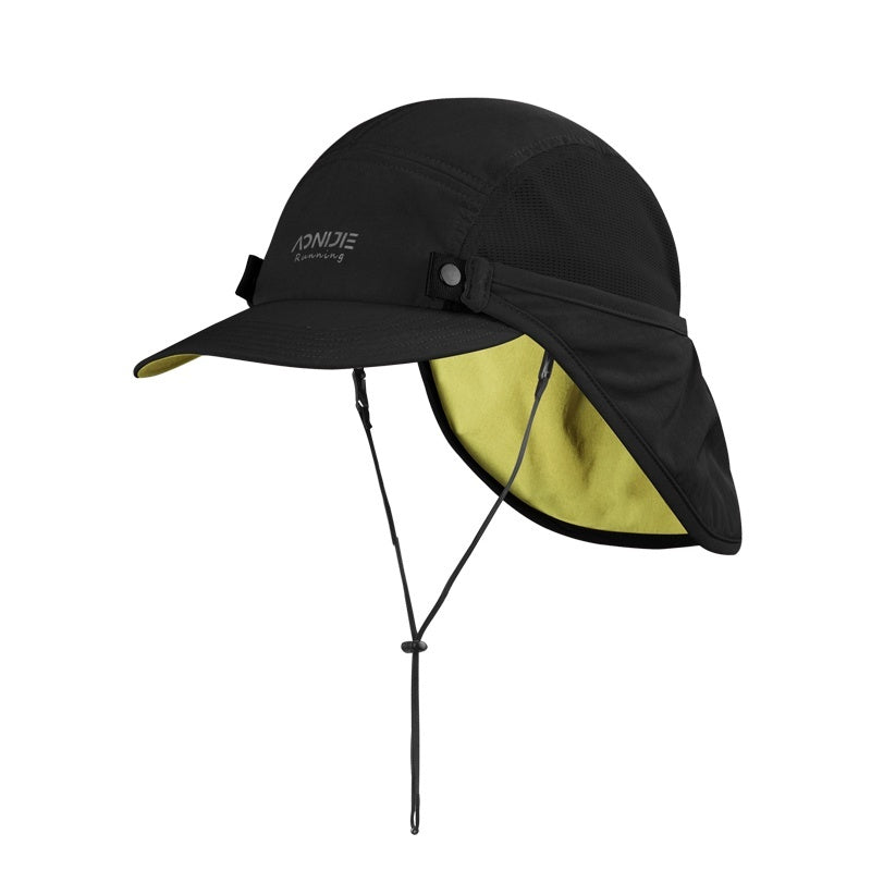 Aonijie BLACK SUN PROTECTION CAP with Detachable Neck Flap Cover
