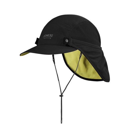 Aonijie BLACK SUN PROTECTION CAP with Detachable Neck Flap Cover