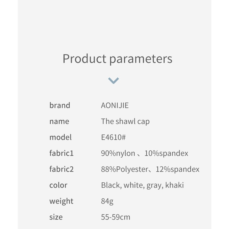 Aonijie WHITE SUN PROTECTION CAP with Detachable Neck Flap Cover