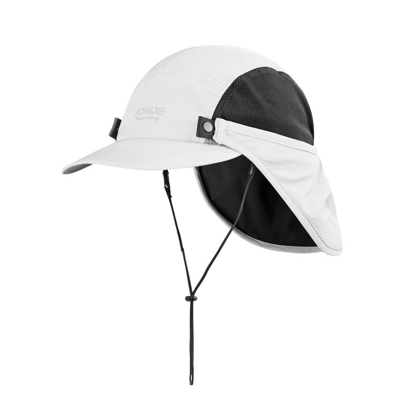 Aonijie WHITE SUN PROTECTION CAP with Detachable Neck Flap Cover