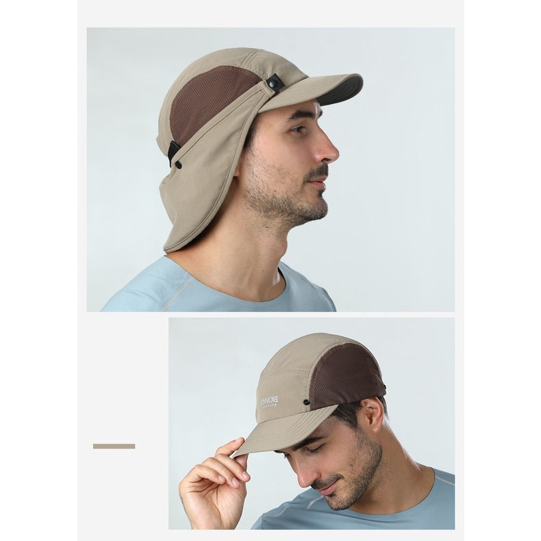 Aonijie KHAKI SUN PROTECTION CAP with Detachable Neck Flap Cover