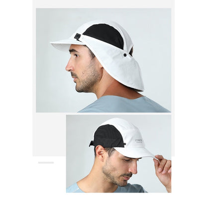 Aonijie BLACK SUN PROTECTION CAP with Detachable Neck Flap Cover