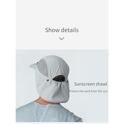 Aonijie WHITE SUN PROTECTION CAP with Detachable Neck Flap Cover